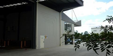 Pattened detail in the tilt-up panels add interest to this state of the art industrial building in Carole Park Ipswich