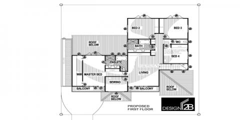 First Floor Plan in Clayfield Brisbane by Building Designer Design 2B