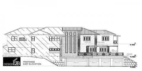 Elevations, Plans of Art deco home Hamilton Brisbane by building designer Design 2B